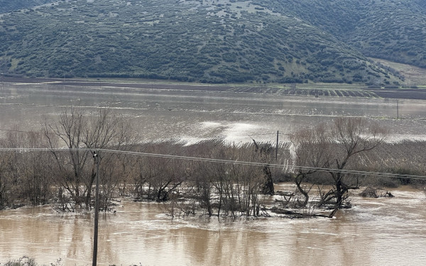Λάρισα: Υπερχείλισε ο Πηνειός έξω - Πλημμύρισαν αγροτικές εκτάσεις