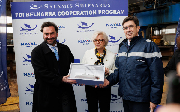 Στα Ναυπηγεία Σαλαμίνας η Γαλλίδα υπουργός Άμυνας για το πρόγραμμα φρεγατών FDI Ελλάδας–Γαλλίας