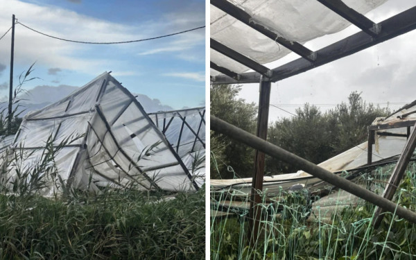 Κρήτη: Ανεμοστρόβιλος ρήμαξε θερμοκηπιακές εγκαταστάσεις στον Δήμο Ιεράπετρας