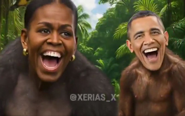 Ξέφυγε ο Τραμπ: Ανέβασε βίντεο που δείχνει το ζεύγος Ομπάμα με σώματα πιθήκων (βίντεο)