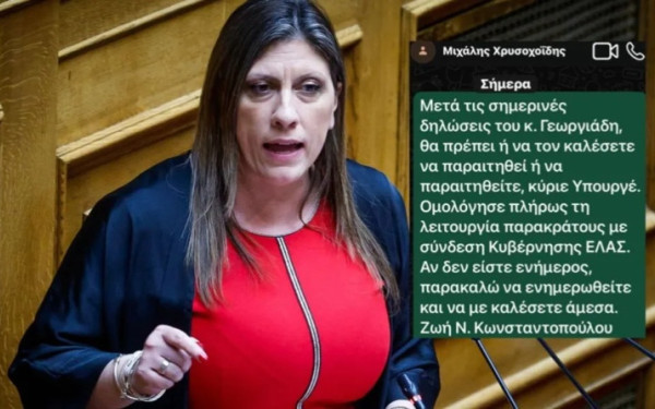 ΕΛΑΣ για το SMS Κωνσταντοπούλου στον Χρυσοχοΐδη για τις δηλώσεις Γεωργιάδη: «Διερευνάται το περιστατικό για τυχόν πειθαρχικές ευθύνες»