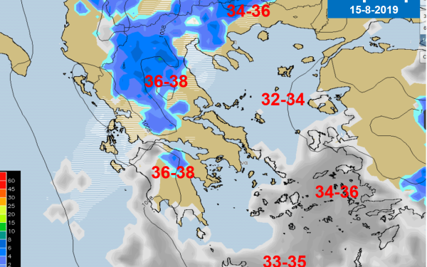Ο καιρός της Πέμπτης, 15 Αυγούστου 2019