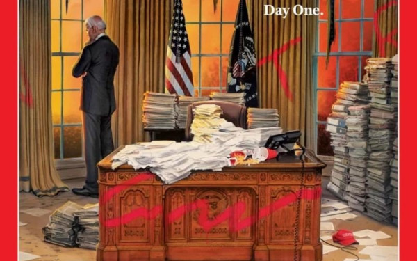 Το συγκλονιστικό εξώφυλλο του ΤΙΜΕ για την πρώτη μέρα της προεδρίας Μπάιντεν