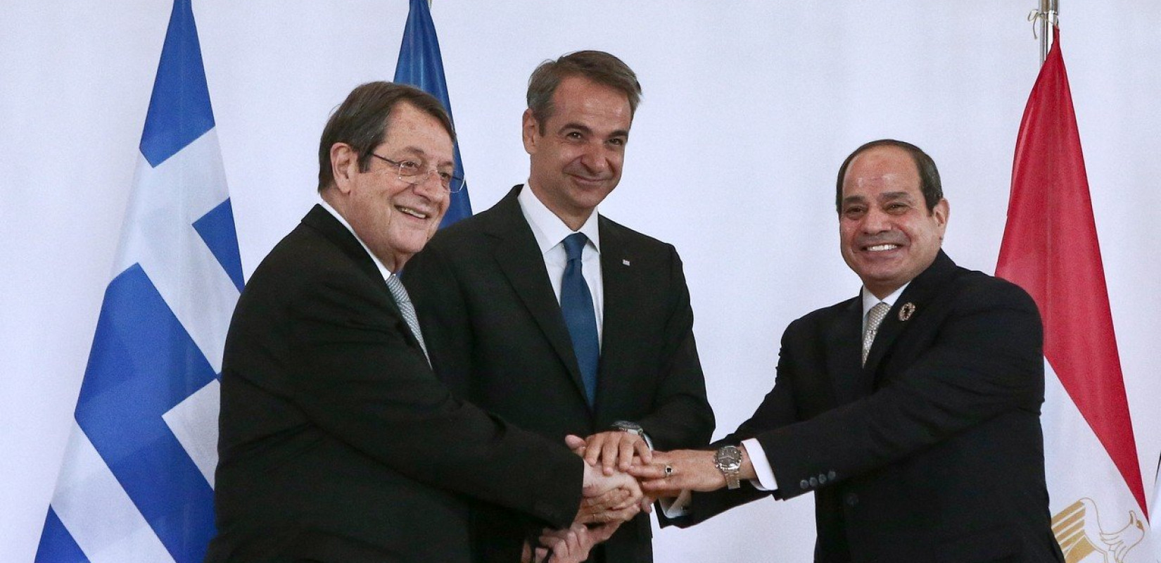 Κοινή Διακήρυξη Μητσοτάκη, Αναστασιάδη και Αλ Σίσι: Aυστηρά μηνύματα στην Τουρκία για Λιβύη, Αιγαίο, Κυπριακό