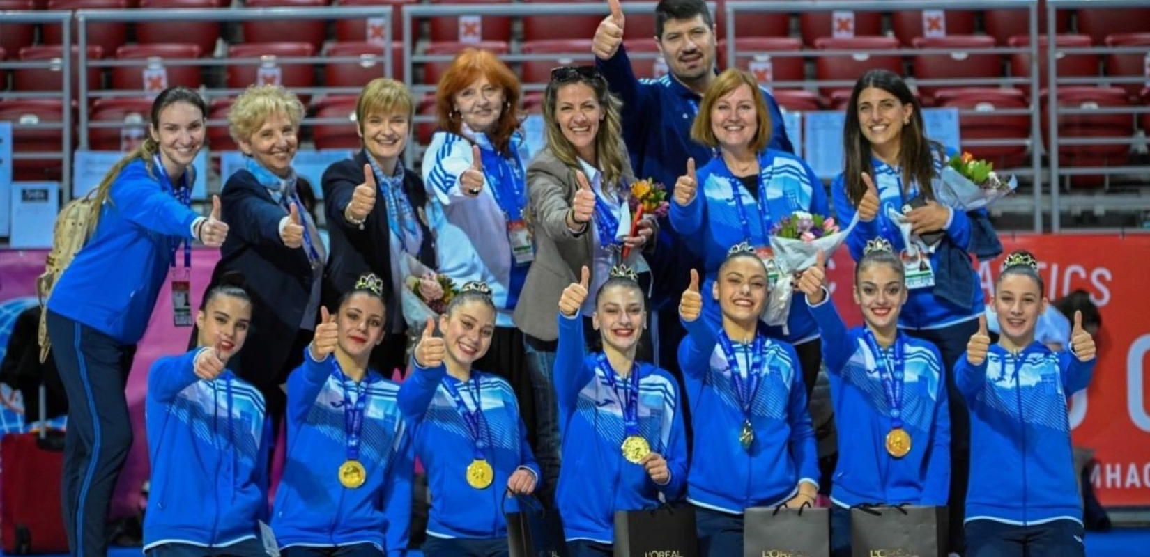 Ρυθμική γυμναστική: Χρυσό μετάλλιο μετά από 20 χρόνια για το ελληνικό ανσάμπλ