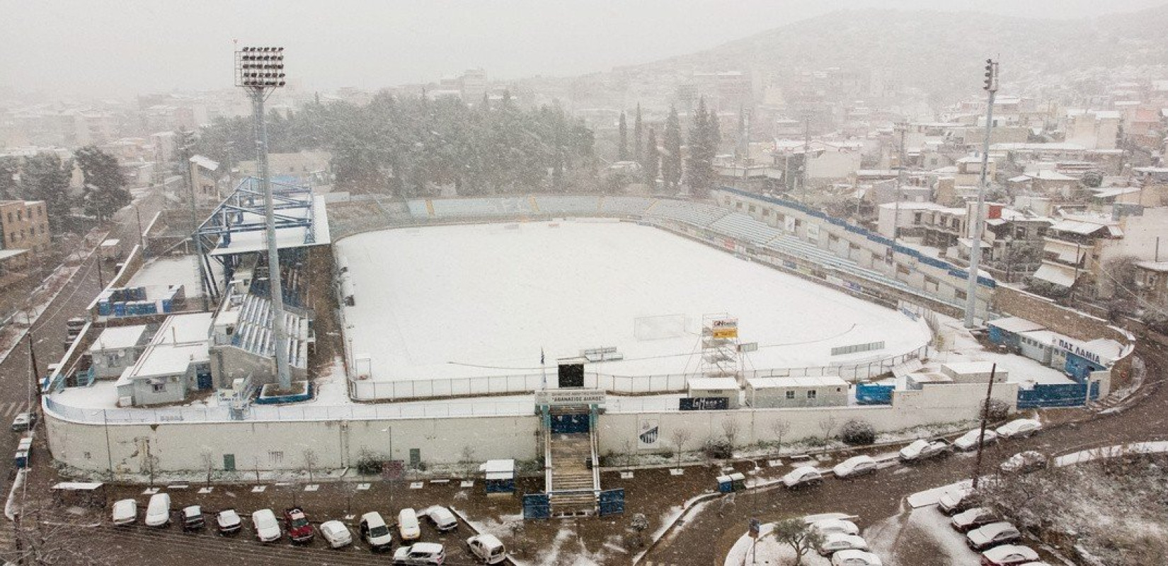 Κύπελλο: Κίνδυνος αναβολής του ματς Λαμία - ΠΑΟΚ λόγω σφοδρής χιονόπτωσης (φωτ.)