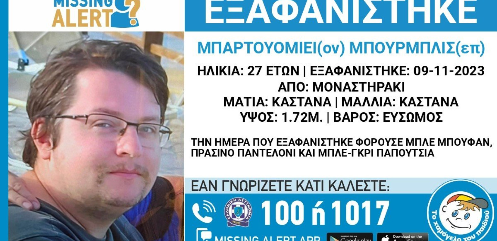 Εξαφάνιση 27χρονου από το Μοναστηράκι