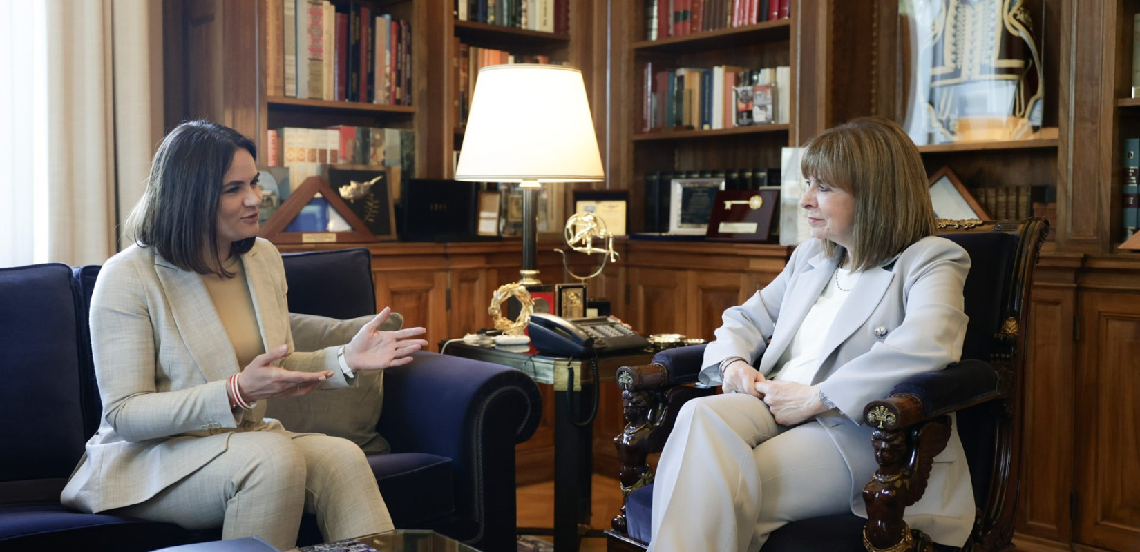 Συνάντηση ΠτΔ με την αρχηγό της αντιπολίτευσης της Δημοκρατίας της Λευκορωσίας