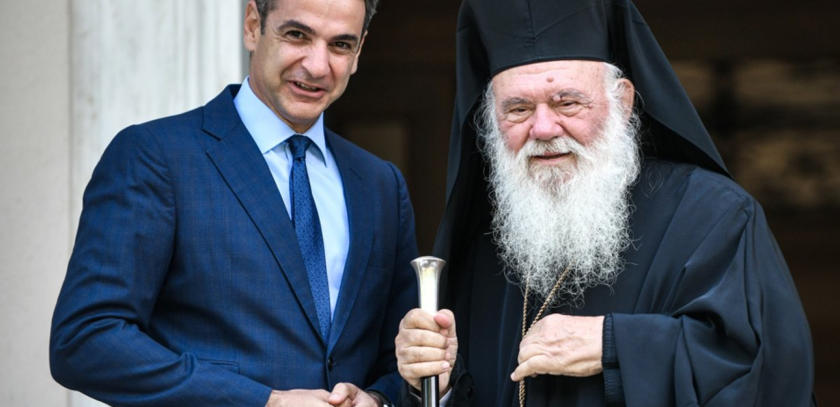 Συνάντηση Μητσοτάκη - Ιερώνυμου στο Μέγαρο Μαξίμου