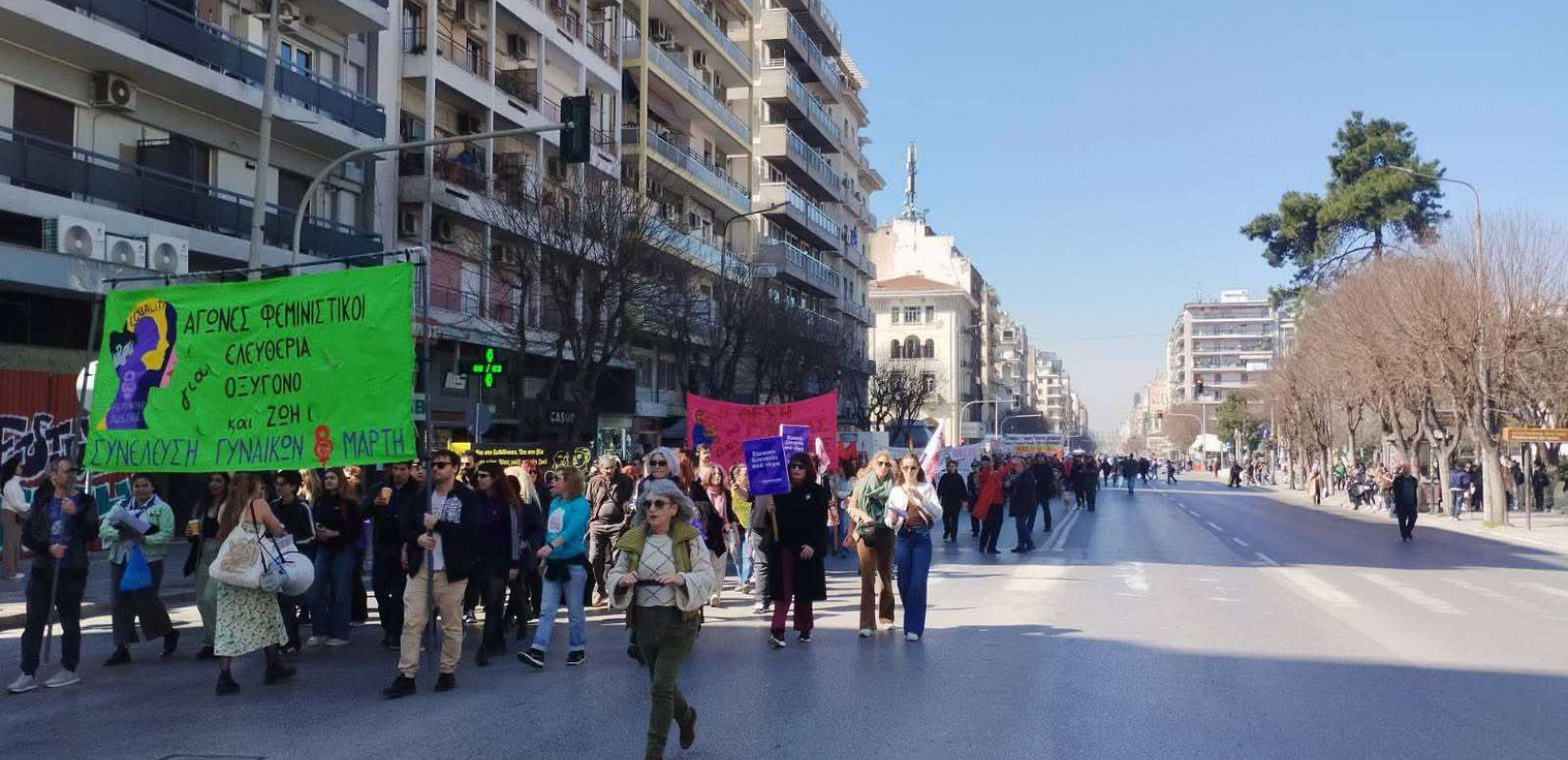 Θεσσαλονίκη: Πορεία για την Παγκόσμια Ημέρα της Γυναίκας στο κέντρο της πόλης