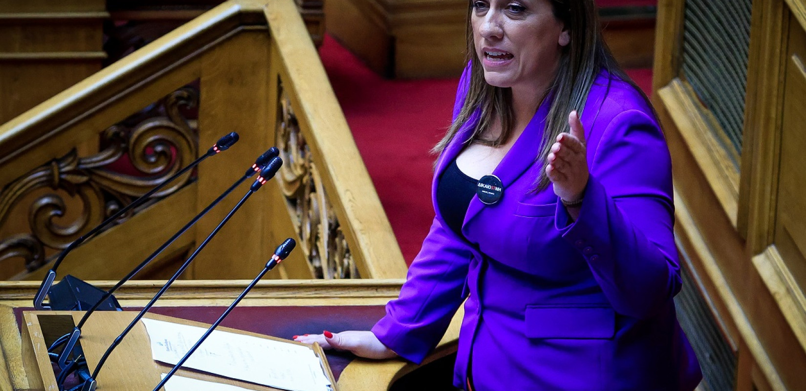 Βουλή - Νέα καταγγελία Κωνσταντοπούλου: «Ζητήθηκε από μία κοπέλα στα θεωρεία να πάει πιο πίσω ή να φορέσει το μπουφάν της για να μην φαίνεται το “Μέχρι τέλους”»