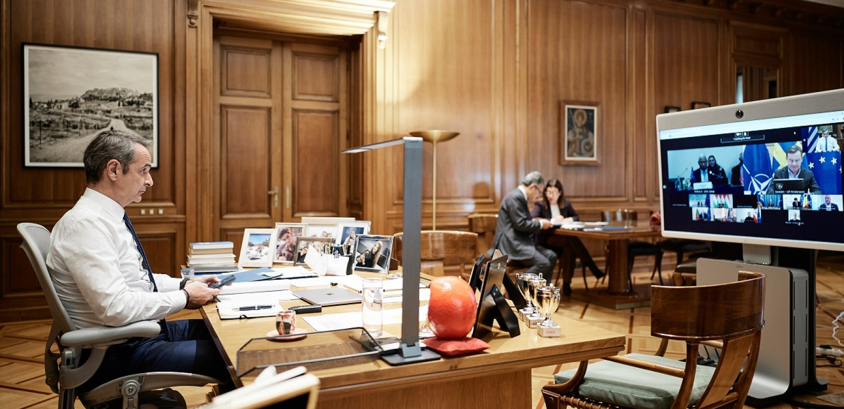 Σε έκτακτη τηλεδιάσκεψη των ηγετών της ΕΕ για την Ουκρανία συμμετείχε ο Κυριάκος Μητσοτάκης