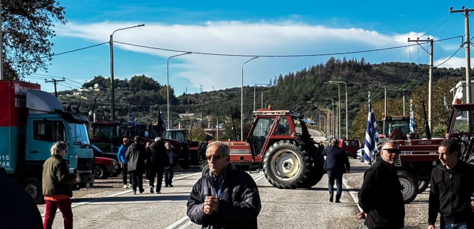Εικόνα από το μπλόκο της Αιτωλοακαρνανίας σήμερα - Eurokinissi.gr