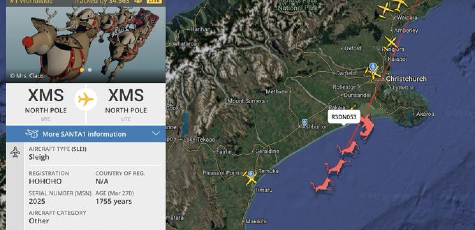 Δείτε που βρίσκεται αυτή τη στιγμή το έλκηθρο του Αη-Βασίλη
