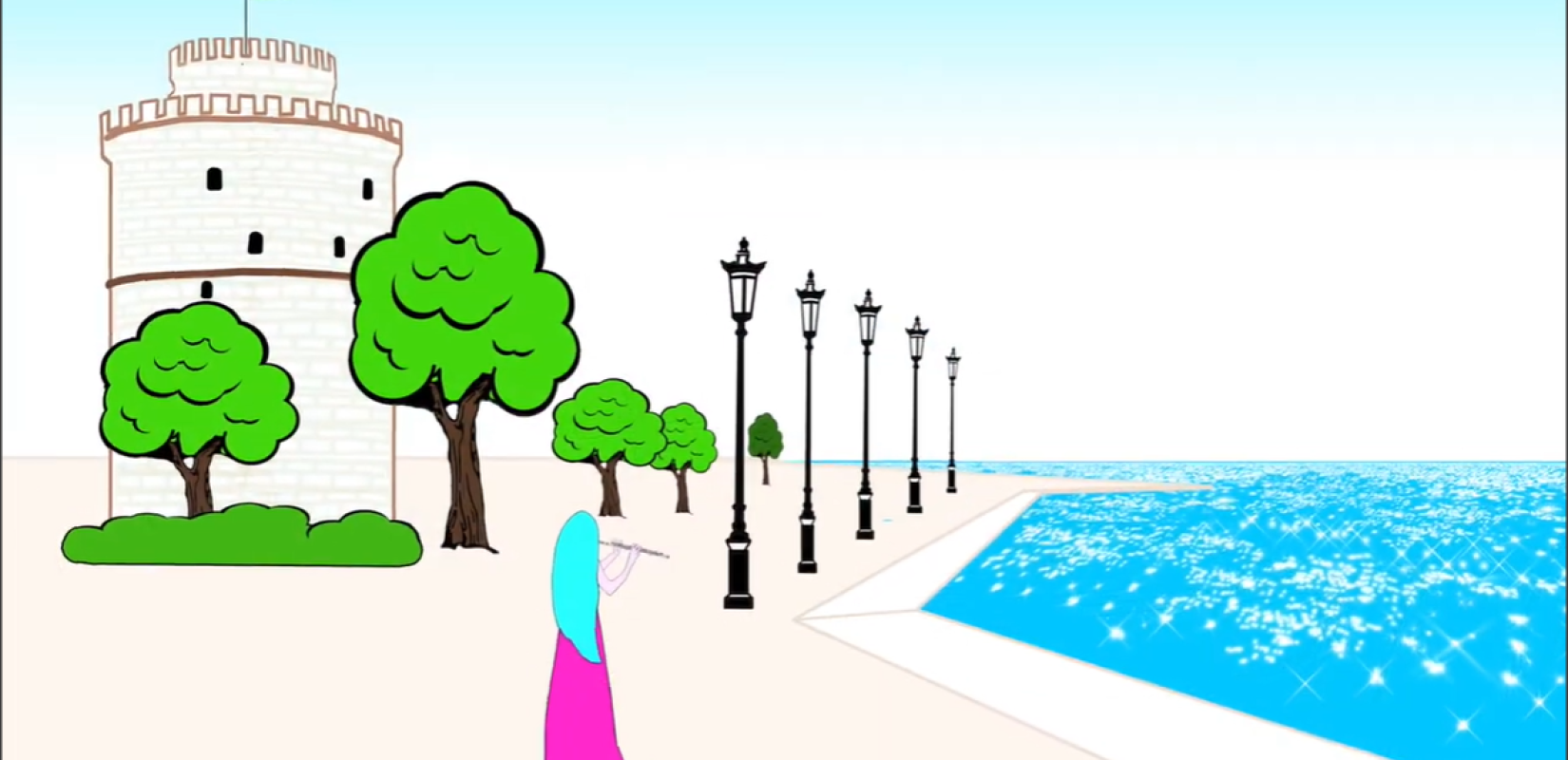 Θεσσαλονίκη: Η «Ζωή» βολτάρει στη Νέα Παραλία και μιλάει στα παιδιά για τα μνημεία της