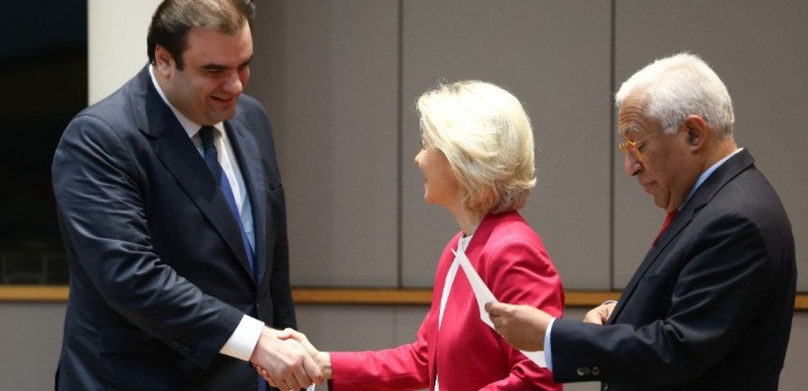 Συνάντηση Κυρ. Πιερρακάκη με Ούρσουλα φον ντερ Λάιεν, Αντόνιο Κόστα και Κριστίν Λαγκάρντ