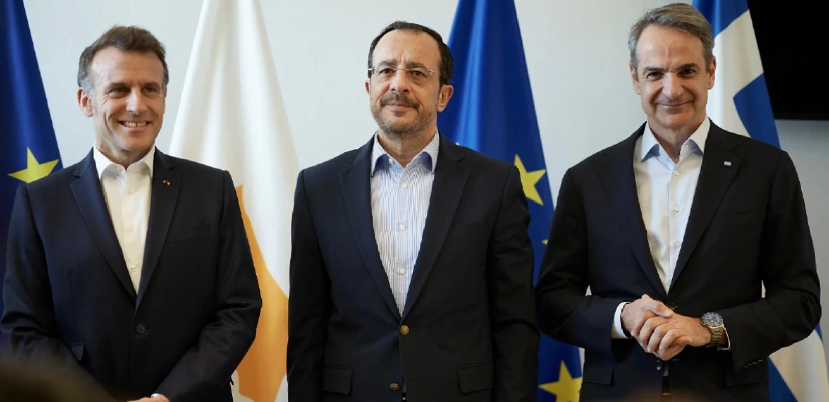 Κύπρος: Ολοκληρώθηκε η τριμερής συνάντηση Μητσοτάκη, Μακρόν και Χριστοδουλίδη