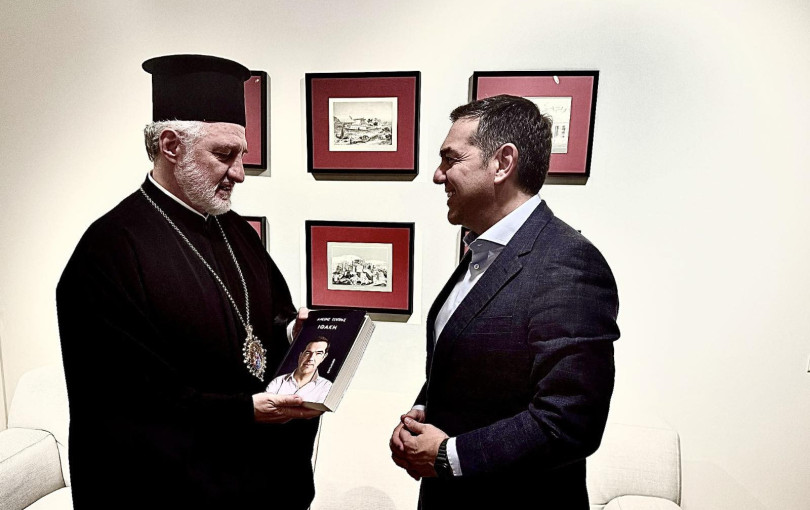 Συναντήθηκε με τον Αρχιεπίσκοπο Αμερικής Ελπιδοφόρο ο Αλέξης Τσίπρας