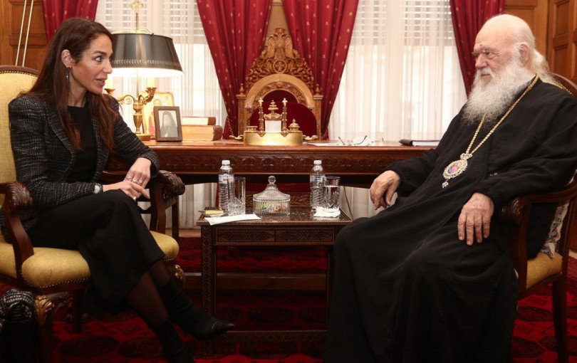 Συνάντηση του αρχιεπισκόπου Ιερώνυμου με τη Δ. Μιχαηλίδου, για την οικογένεια, το δημογραφικό και την αναδοχή