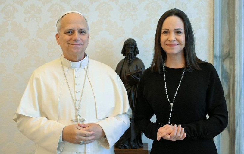 Ο πάπας Λέων ΙΔ' υποδέχτηκε την Μαρία Κορίνα Ματσάδο