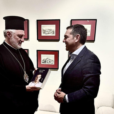 Συναντήθηκε με τον Αρχιεπίσκοπο Αμερικής Ελπιδοφόρο ο Αλέξης Τσίπρας